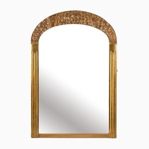 Art Deco Gold Wood Chimney Mirror