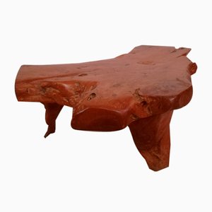 Mesa de centro Wabi-Sabi vintage de madera nudosa