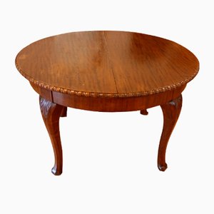 Vintage Italian Extendable Oval Table in Solid Oak