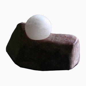 Lampada SM-00 scultorea in marmo e alabastro di Edouard Sankowski per Krzywda