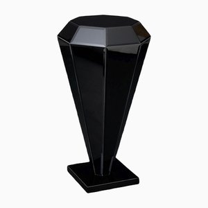 Italian Black Supporto Diamante 115 Mirror in Wood & Black Glass from VGnewtrend