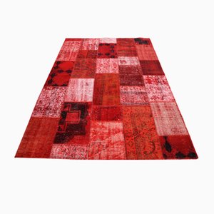 Vintage Patchwork Teppich in Rot