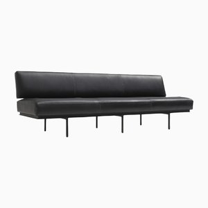 Mid-Century 3 Seat Leather Sofa Designed by Florence Knoll in the 1960s From Knoll Inc. / Knoll International