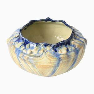 Jarrón de cerámica esmaltada de Faiencerie Thulin, años 20
