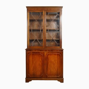Georgian Mahogany Display Bookcase Cabinet with Glazed Doors