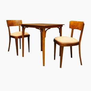 Vintage Table and Chairs by Michael Thonet for Gebrüder Thonet Vienna GMBH, Set of 3