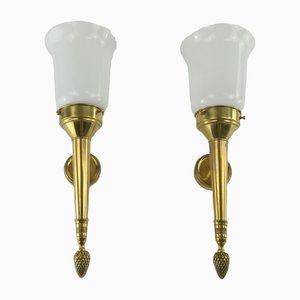 Empire Wall Lamp Made of Brass, 1910, Set of 2