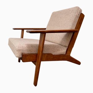Danish Smoked Oak GE290 Lounge Chair by Hans J. Wegner for Getama