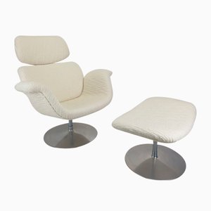 Large Tulip Chair & Ottoman by Pierre Paulin for Artifort, 1980s, Set of 2