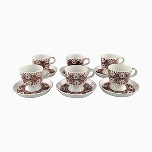 Coffee Cups with Saucers by Raija Uosikkinen for Arabia, Set of 12