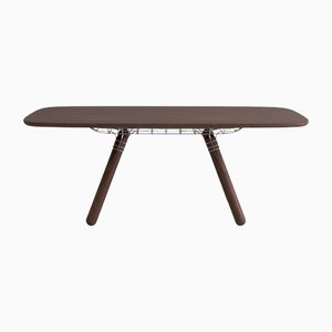 Large Walnut Magnum Dining Table by Pierre Favresse