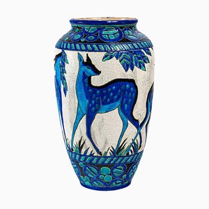 Vase Cerf et Biche par Charles Catteau Boch Keramis