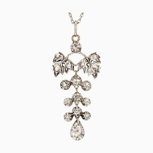 Antique Pendant in Silver and 18K Rose Gold with Diamonds