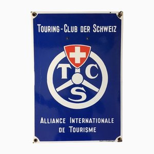 Emailliertes Schild von TCS Switzerland, 1950er