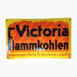 Victoria Flammkohlen Enamel Sign, 1920s
