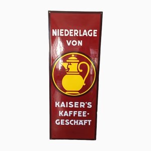 Enamel Sign from Kaisers Coffee, 1920s