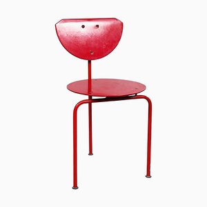 Italienischer Mid-Century Alien Chair aus rotem Holz & Metall von Forcolini für Alias, 1980er