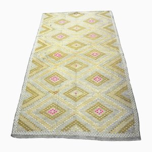 Tappeto grande moderno fatto a mano in lana Kilim