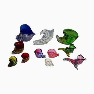Corne d'abondance en Verre d'Art de Murano de Seguso, 1950s, Set de 11