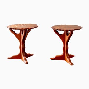 Leaf Shaped Side Tables in Wood by Paul Vann, 2013, Set of 2