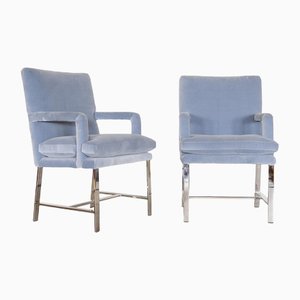 Carver Armchairs with Chromium Steel Frame, 1970s, Set of 2