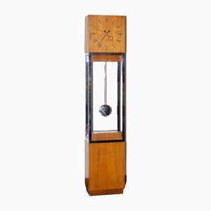 Mid-Century Modern Wooden Cased Grandfather Clock, 1980s