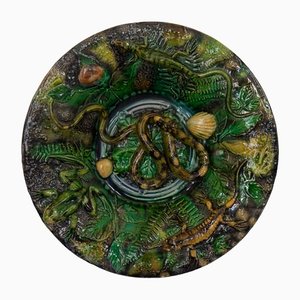 Antique Palissy Ware Bowl by Alfred Renoleau, 1889