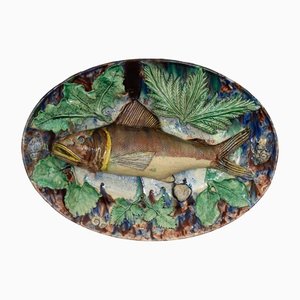 Antique Palissy Ware Fish Plate, 1860