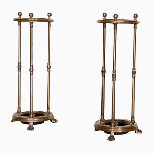 Antique English Stick Stands in Brass, Set of 2