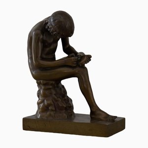 Antike französische Spinario Figur aus Bronze von Société Collas & Barbédienne