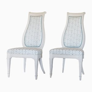 Italienischer Chalky White Carver Chair, 1960er, 4er Set