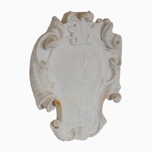 Antique Continental Cartouche in Carved Marble