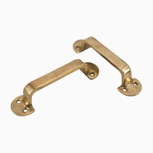 Art Deco Solid Brass Handles, Set of 2