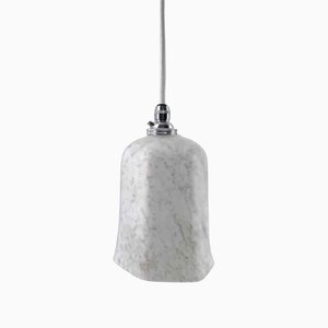 White and Marbled Grey Pendant Lamp, 1920s