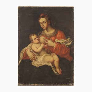 Our Lady of the Milk, 17th-Century, Oil on Canvas, Framed