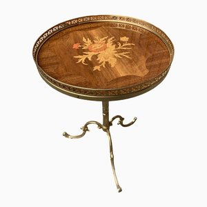 Mesa auxiliar vintage pequeña de latón
