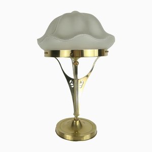 Viennese Table Lamp with Glass Shade, 1930s