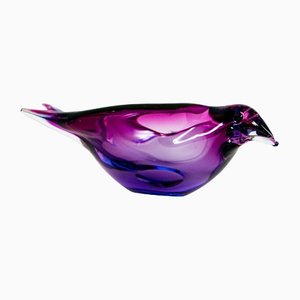 Mid-Century Murano Sommerso Sculptural Glass Birds Bowls by Flavio Poli for Seguso, Set of 3