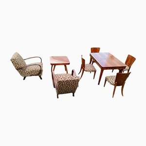 Armchairs, Table Spider, Sofa Dining Table and Chairs Lollipops by Jindřich Halabala, Set of 8