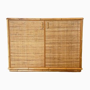 Credenza in Wicker and Bamboo, 1970s