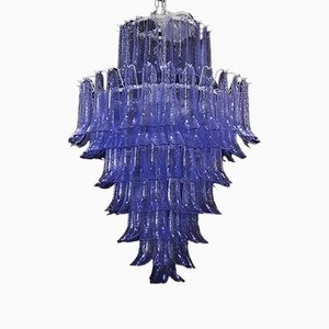 Round Periwinkle Color Chandelier by La Murrin, 1980s