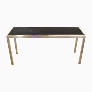 Console Table in Chromed Metal Brass and Marble from Mario Sabot, 1970s