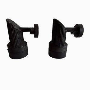 Fully Adjustable Gallery Spotlights in Black Lacquered Metal & Black Plastic from Erco, 1970s, Set of 2