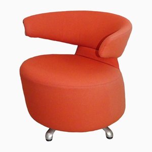 Runder Drehbarer Sessel in Rot, Italien