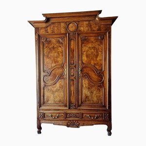 Louis XV Lyon Cabinet in Carved Walnut and Marquetry of Noble Woods, 1750s