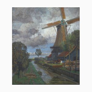 Tina Blau, An den Nordendyk, Dordrecht, 1908, Huile sur Toile