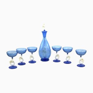 Set de Liqueur de Sirène par Bimini Workshops Lauscha Glassworks, 1925, Set de 8