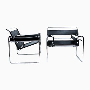 Bauhaus Modell B3 Wassily Stühle von Marcel Breuer, 2er Set