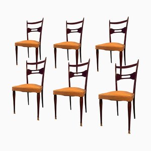 Mid-Century Italian Dining Chairs in the Style of Paolo Buffa, 1950s, Set of 6