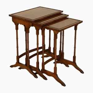 Vintage Mahogany Nesting Tables, Set of 3